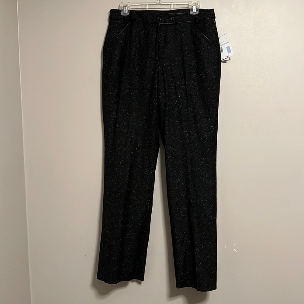 Liz Claiborne Womens Size‎ 10 Black Sparkle Herringbone Dress Pants Tailored